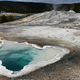 A deep blue hot spring in Yellowstone National Park.